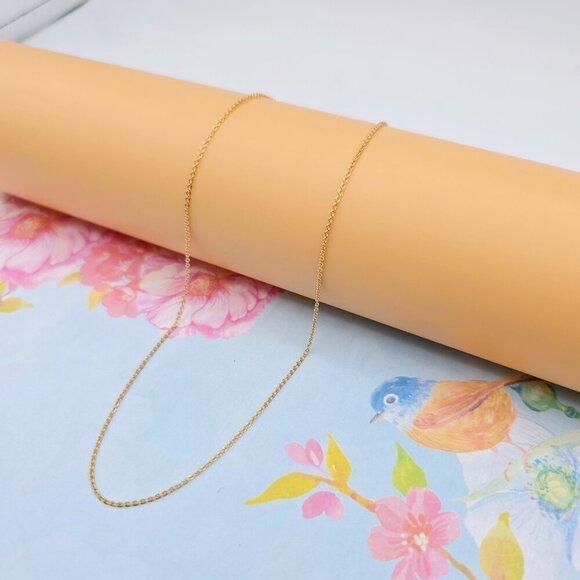 "Elegant Rose Gold Cable Chain Necklace, 24 Inch, Gold Plated Brass, XPNL0100 - Picture 2 of 12